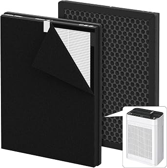 MK-AP01 Replacement Filter Compatible with TER Air MK-AP01 Air Purifier, Double-Sided Filters for Home Large Room up to 3000sq.ft, H13 True HEPA and Activated Carbon Filter, 2 Pack