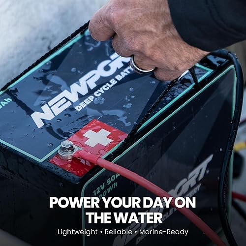 Miniatura 5 de Batería marina de ciclo profundo Newport de 12V50Ah, resistente y sellada AGM, ligera, compatible con motor de arrastre