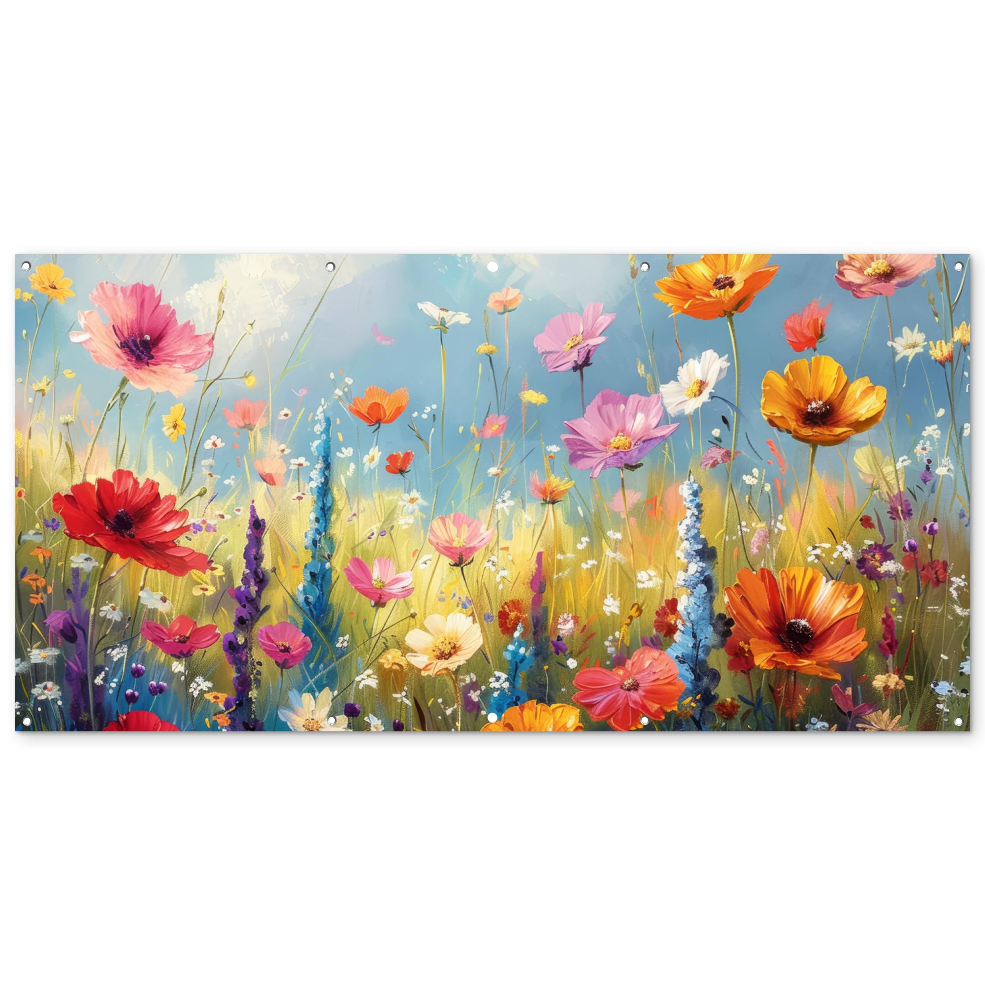 MuchoWow© Gartenposter Outdoor Bilder Gartendeko für draußen Wetterfest | 200x100 cm - Garten Deko Banner Draußen Gartendekoration Bild Blumen - Natur - Botanik - Kunst