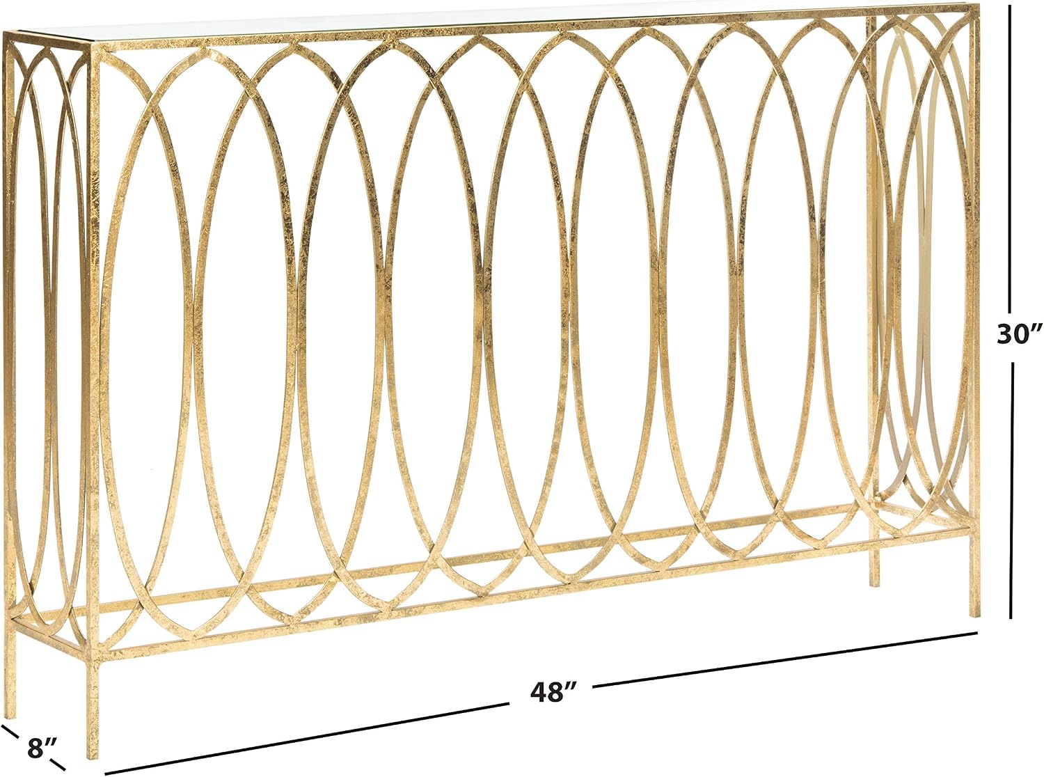 Safavieh Home Carina Gold Foil and Glass Console Table