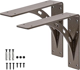 Fireplace Mantel Brackets ,L Shelf Brackets,Decorative Countertop Corbel (Arched Beam Heavy Duty, 9 inch x 8 inch)