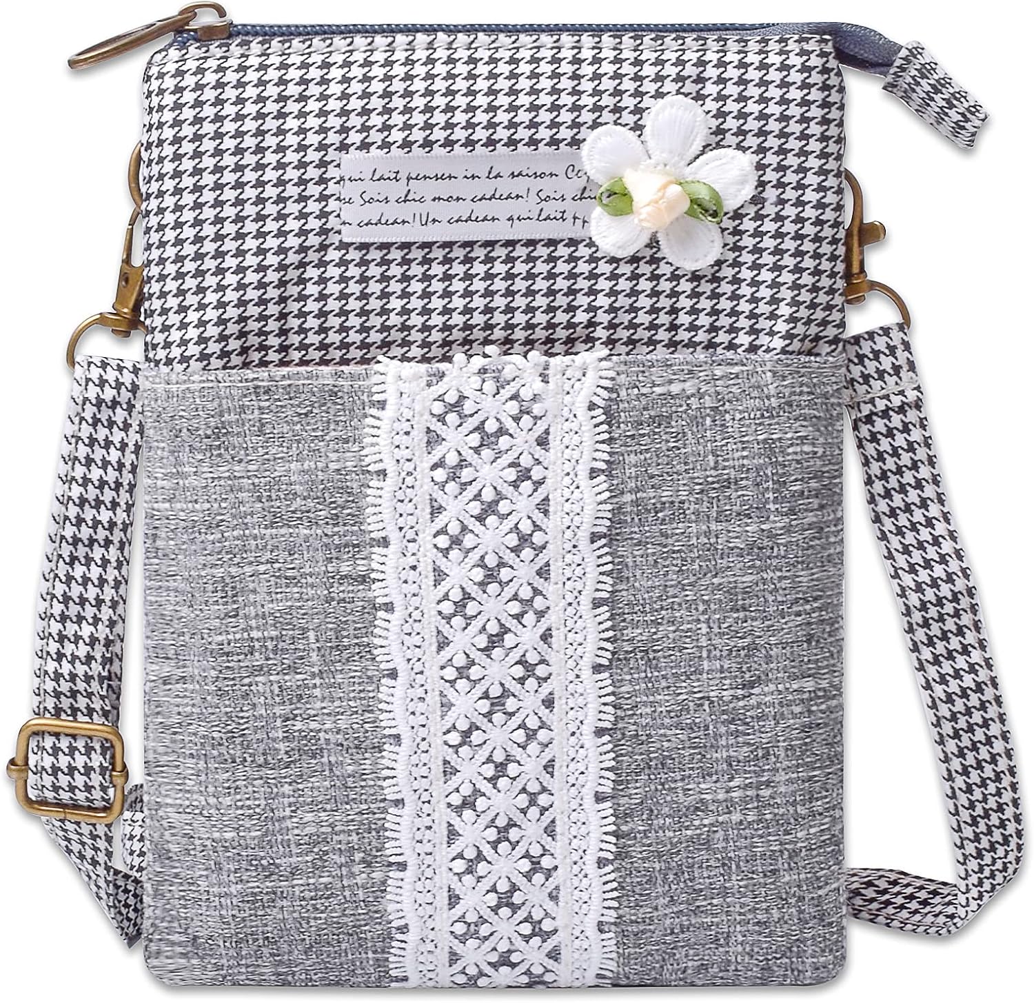WITERY Small Crossbody Bags for Women Canvas Shoulder Purse for Teen Girls