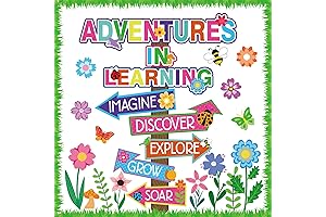56 Piece Spring School Decorations: Adventures In Reading Bulletin Board Classroom Decoration