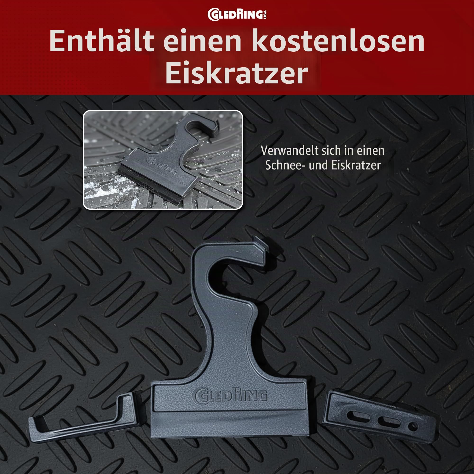 Gledring Satz Gummimatten passgenau | kompatibel mit Hyundai Tucson (NX4E) 48V Mild Hybrid 2020- exkl. Full Hybrid (T-Profil 4-tlg. + Montageclips)
