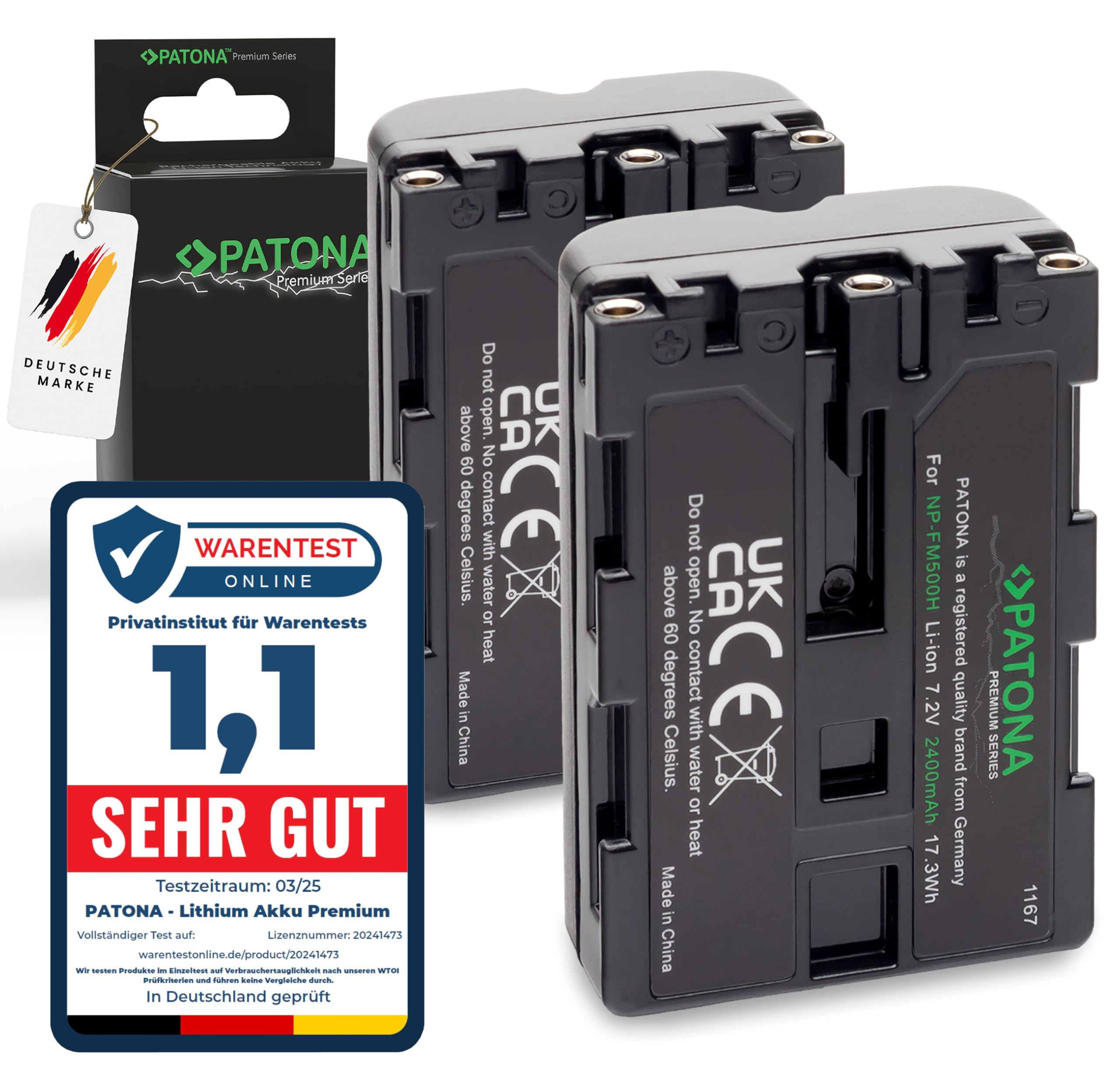 PATONA 2X Premium Akumulator do Sony NP-FM500H FM500, 2400mAh 7.2V