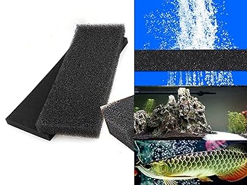 PetzLifeworld Aquarium Biological Black Reusable Filter Sponge 2 Feet Size (1 Feet High Porus 20 PPI + 1 Feet Fine Porus 60 PPI for Small Particles)