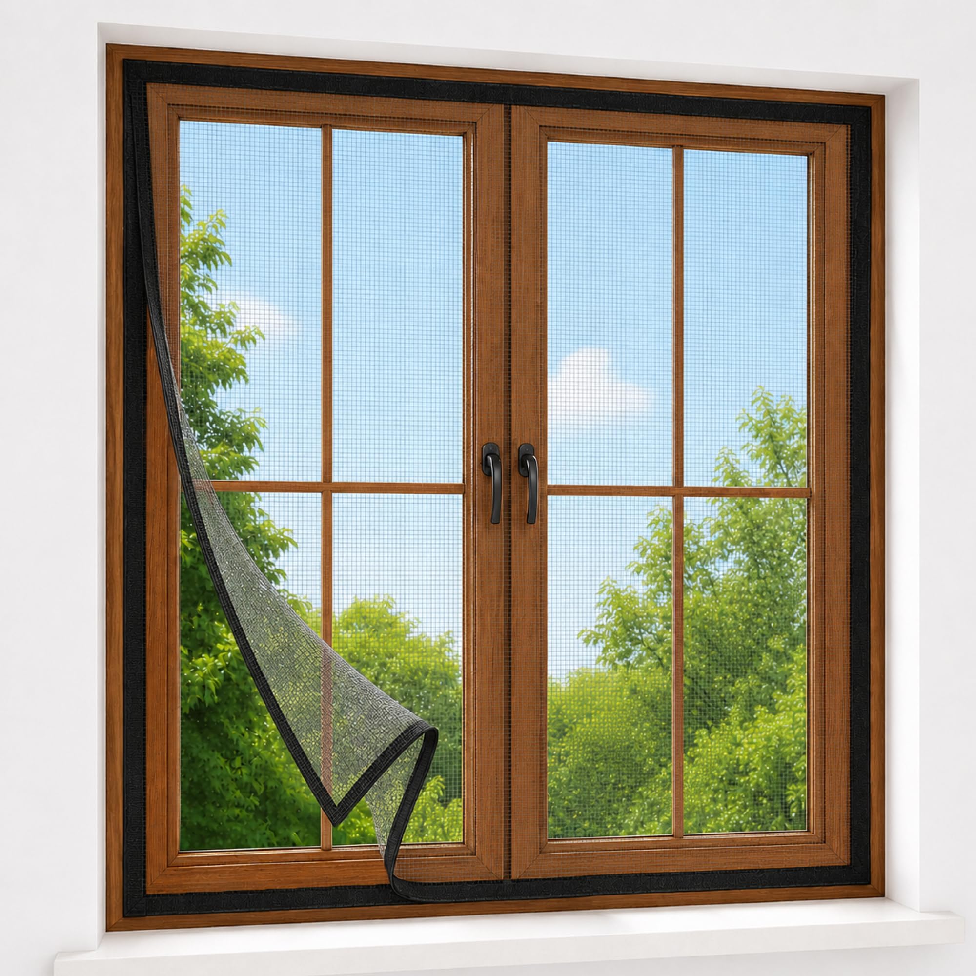 Evafly Window Mosquito Net | Size 4x7 Feet | Fiberglass, Color: Black| Pre-Stitched Mosquito Window Net with Self-Adhesive Hook Tape-image-0