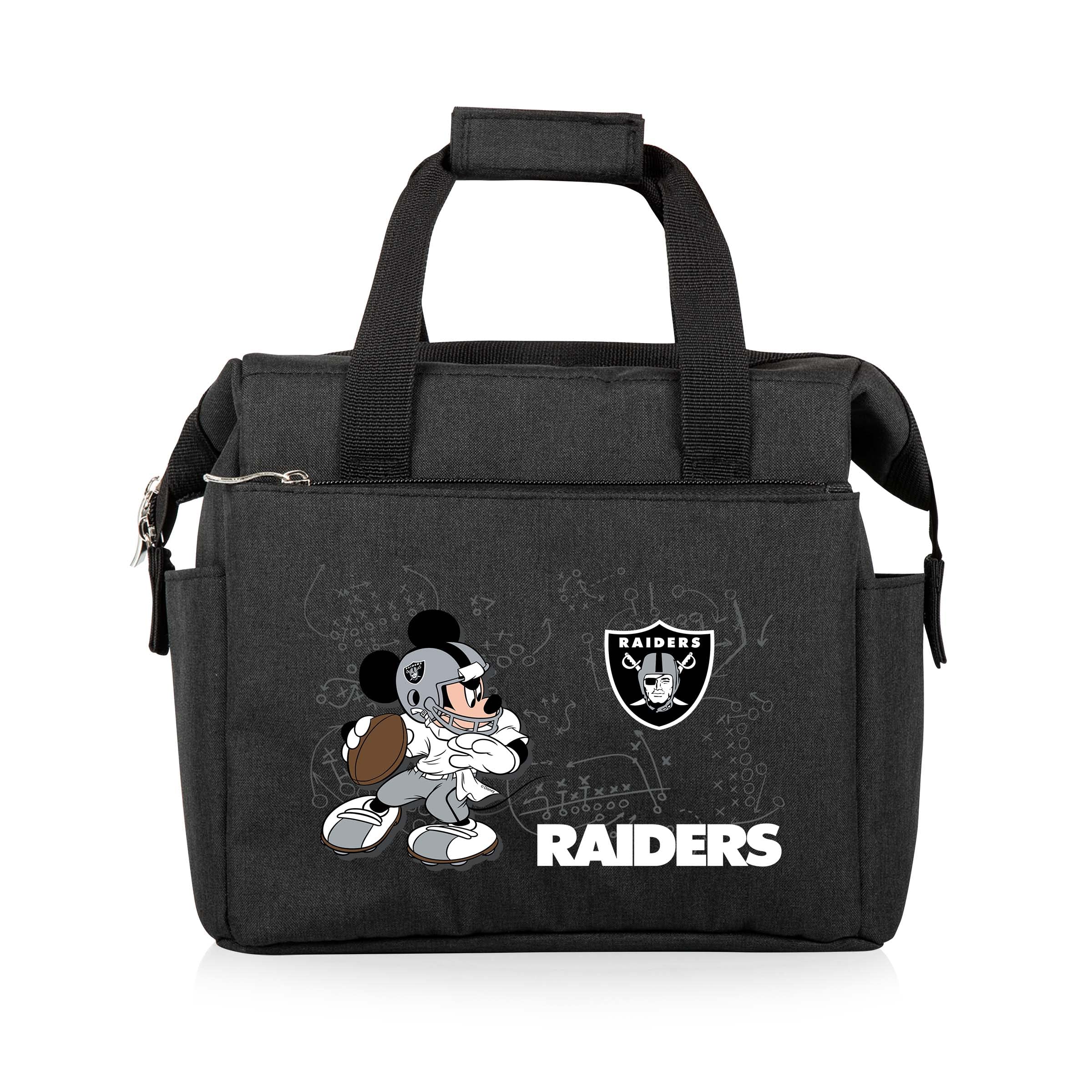 PICNIC TIME NFL Mickey Mouse On The Go Lunch Bag - Soft Cooler Lunch Box - Insulated Lunch Bag, (Black)