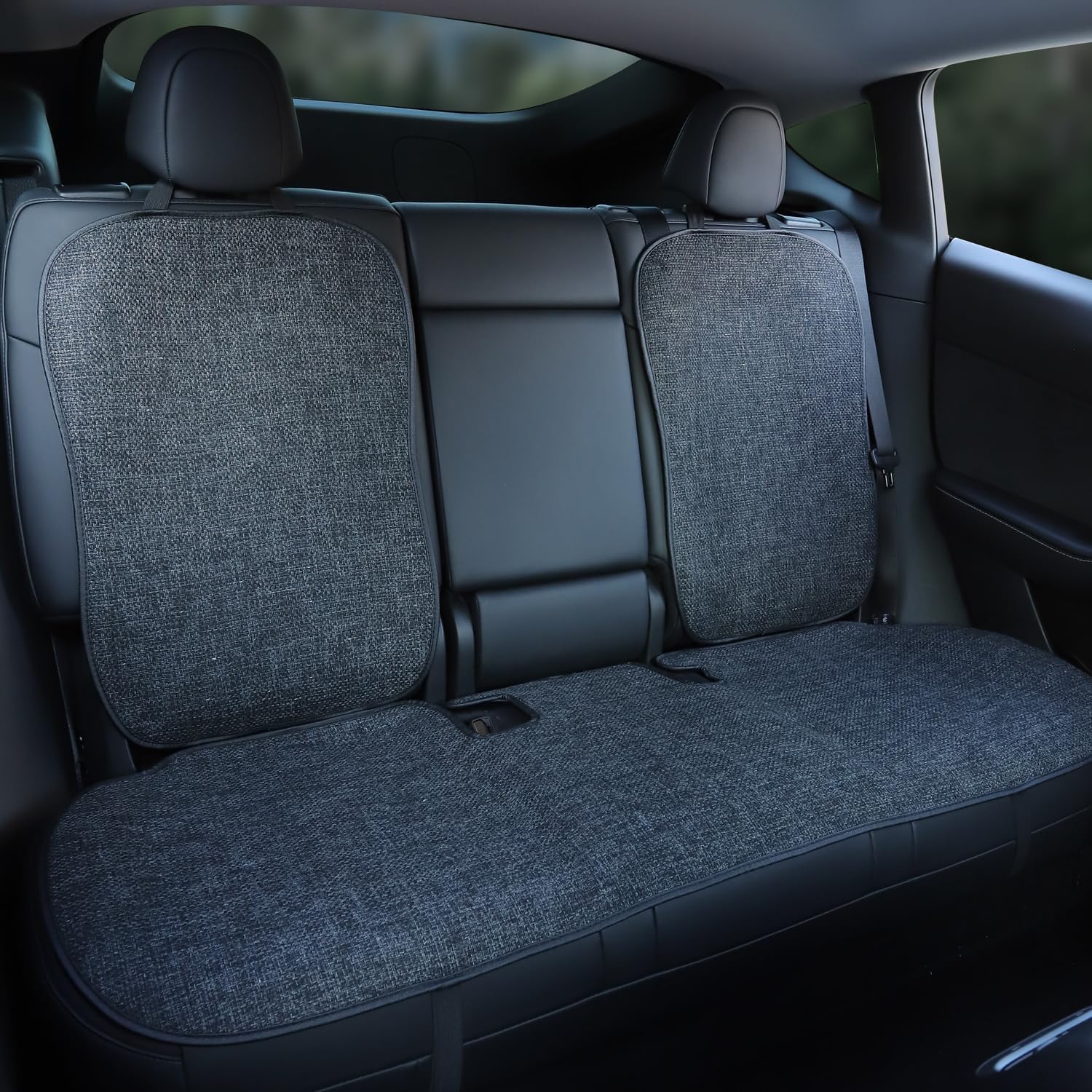 Housse De Protection Sièges Arrière Tesla Model 3/Y/S/X - Anti-Coup De Pied, Cuir Microfibre - 2 Pièces