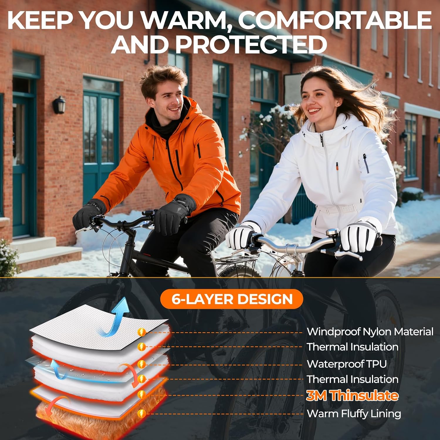 rivmount 3M Warm Winter Gloves, Cold Weather for Men Women, Thermal Touchscreen Anti-Slip Windproof, for Cycling Running Working Hiking Skiing Daily Life Outdoor Activities