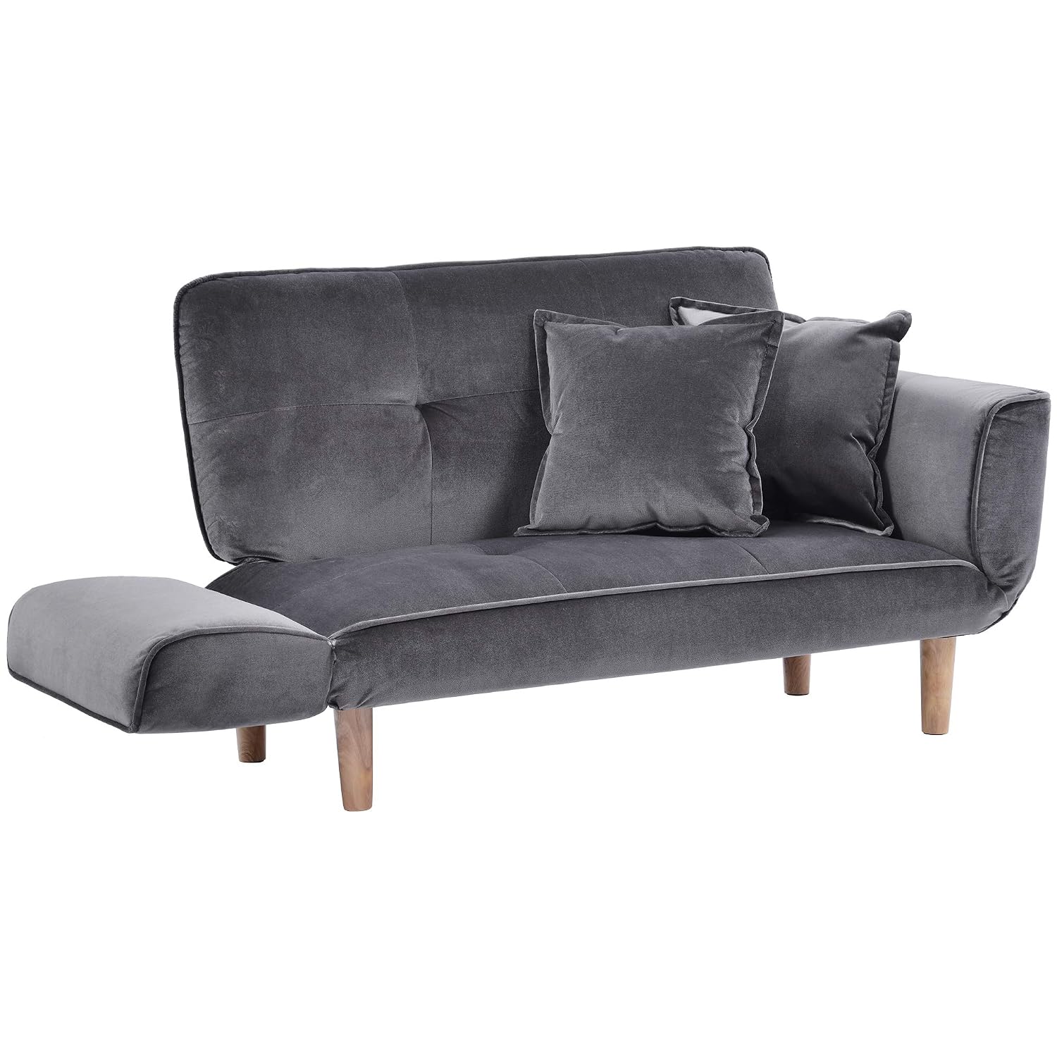 BTM Small Sofa Bed Modern and Simple Gray Sofa Fabric Living Room 2 Seater Sofa,two seater sofa bed,2 seater sofas for living room (Dark Grey) - Image 5