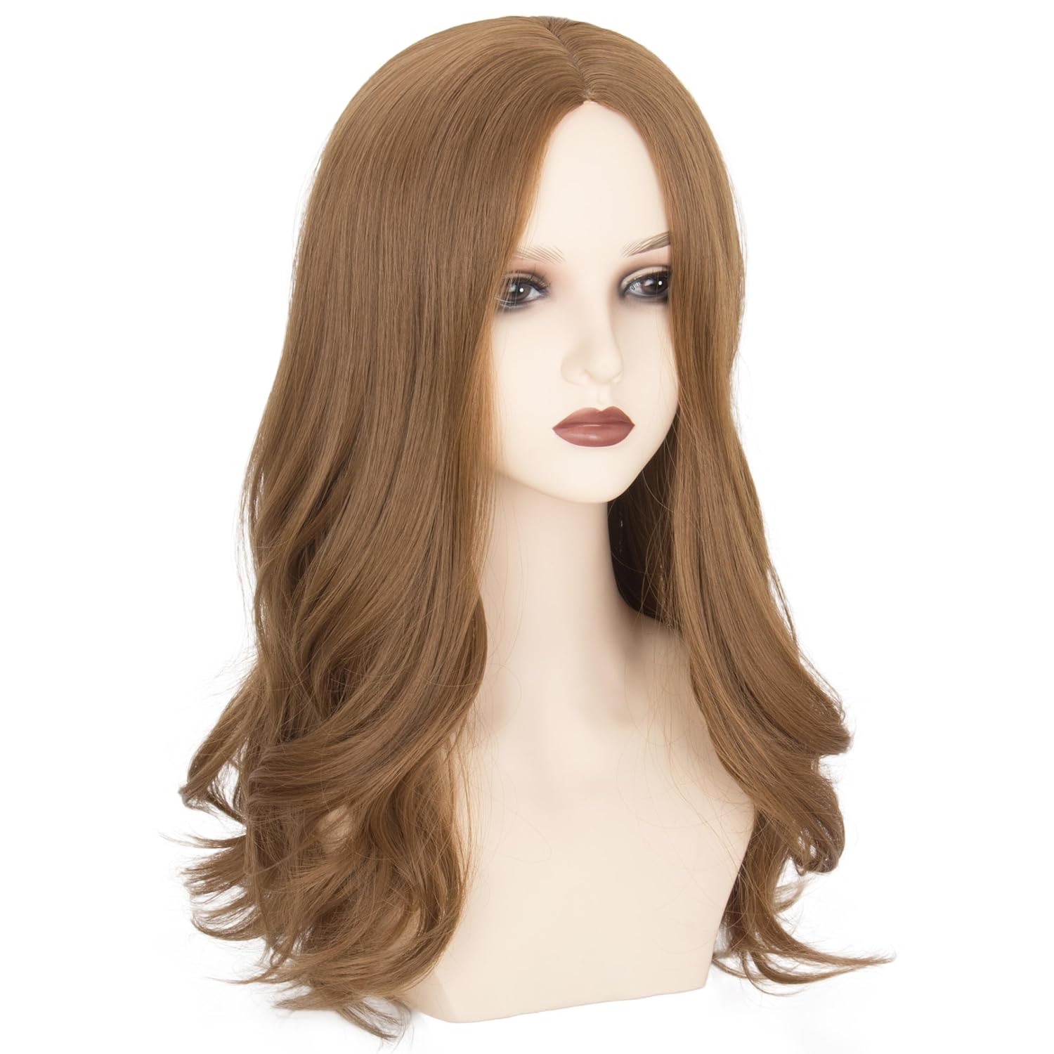 Yan Dream Women Long Wavy Brown Wig with Middle Part Cosplay Wig for Halloween Costume Parties - Image 6