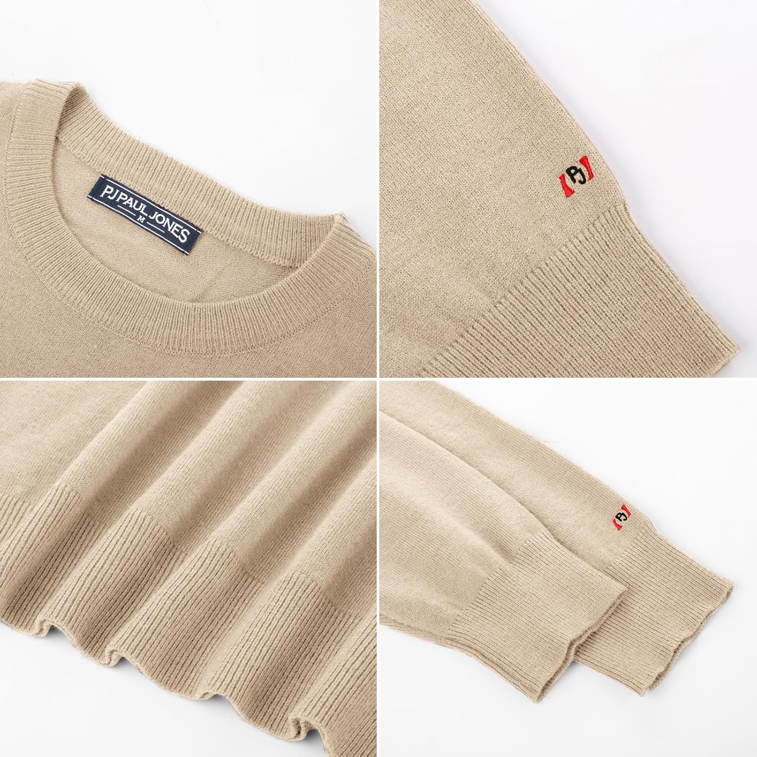 PJ PAUL JONES Men's Sweaters Crewneck Basic Lightweight Wool Blend Knitted Pullover Long Sleeve Shirts for Men - Image 5