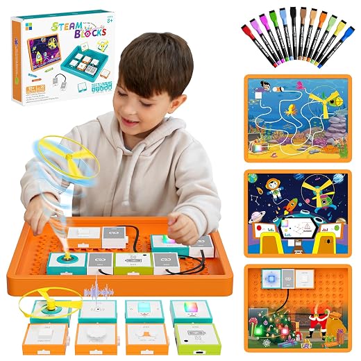 Circuit Kits for Kids Age 3-12 Circuit Board for Kids with Scene Card & Markers STEM Kits for Kids Age 8-10 Birthday Gift Engineering Creative Toy 3 4 5 6 7 8 Year Old Boy Girl Toys