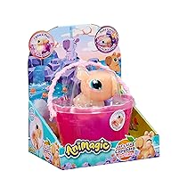 Animagic – Let’s GLO Capibara Spa Time – Giocattolo Interattivo e Sensoriale Luminoso per Bambini dai 4 Anni in su – Animale Squishy Che Brilla nell’Acqua – con Accessori Spa – Marrone