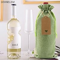 Vista 41 de DIWNELEM 16 Pack Burlap Jute Wine Gift Bags with Drawstring, Perfect for Wine Tasting, Weddings, Parties & Travel