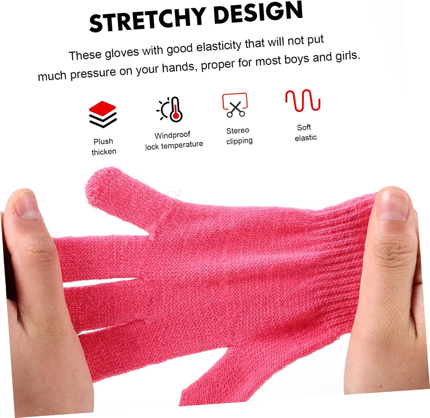 FOMIYES 24pairs Grooming Gloves Boy Girl Five-finger Mittens Winter Warm Outdoor Gloves
