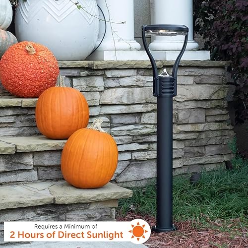 Miniatura 3 de Gama Sonic Lámpara solar moderna, aluminio negro, lámpara contemporánea para exteriores con adaptador de 3 pulgadas para postes de lámpara o montaje