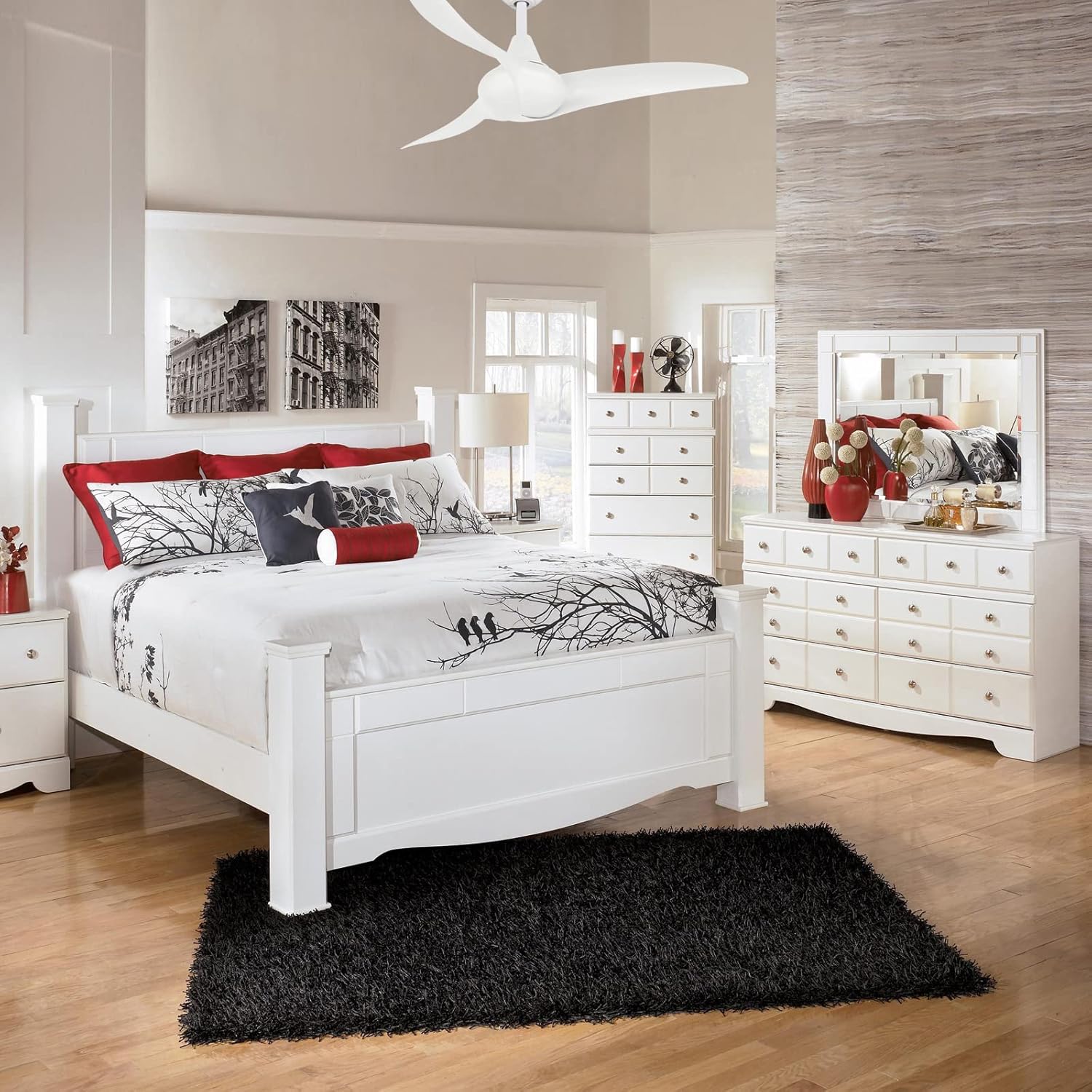 MINKA-AIRE F854-WH Wave 44" Ceiling Fan in White Finish with Remote and Additional Wall Control