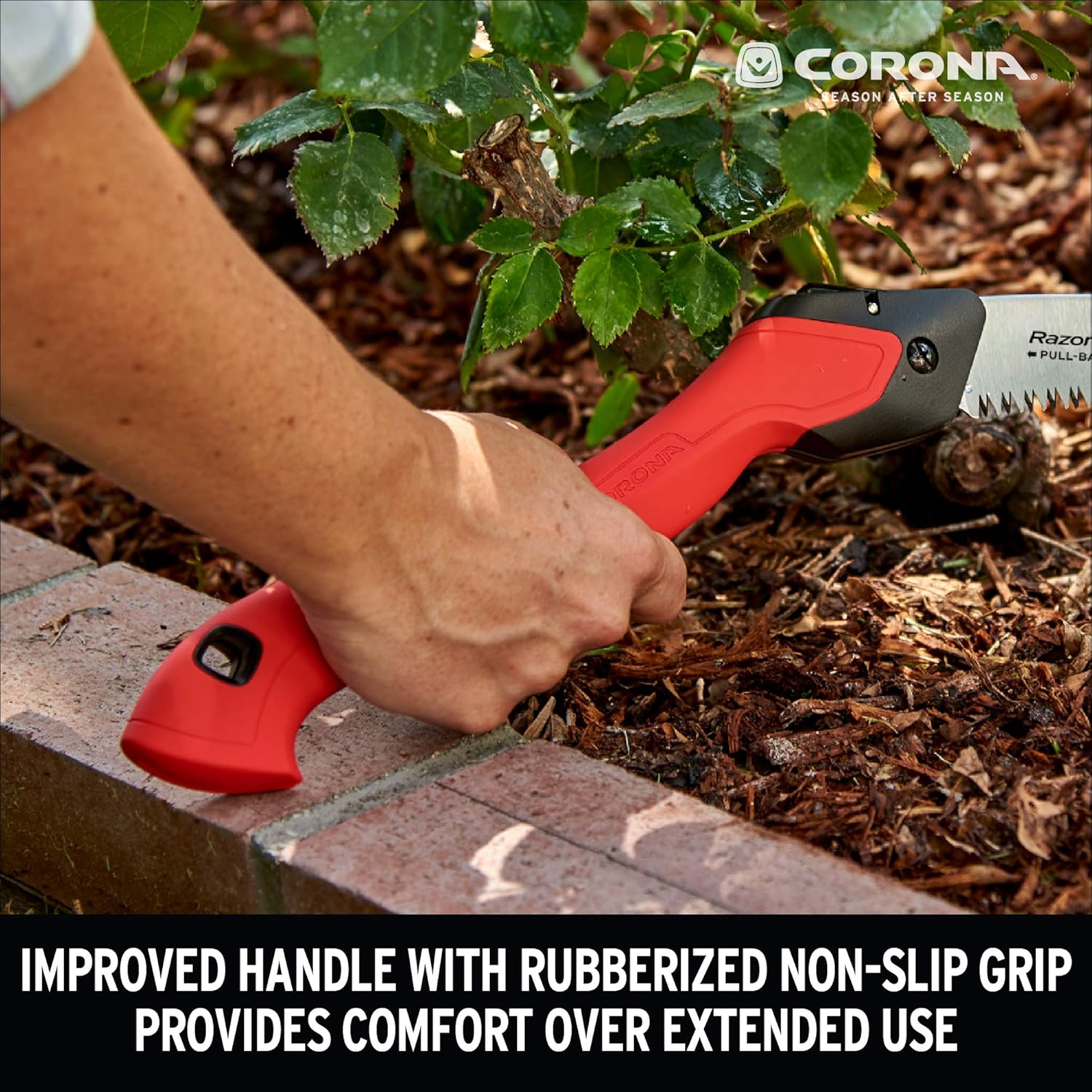 Corona Tools 10-Inch RazorTOOTH Folding Pruning Designed for Single Use | Curved Blade Hand Saw | Cuts Branches Up to 6" in Diameter | RS16150, Red : Patio, Lawn & Garden