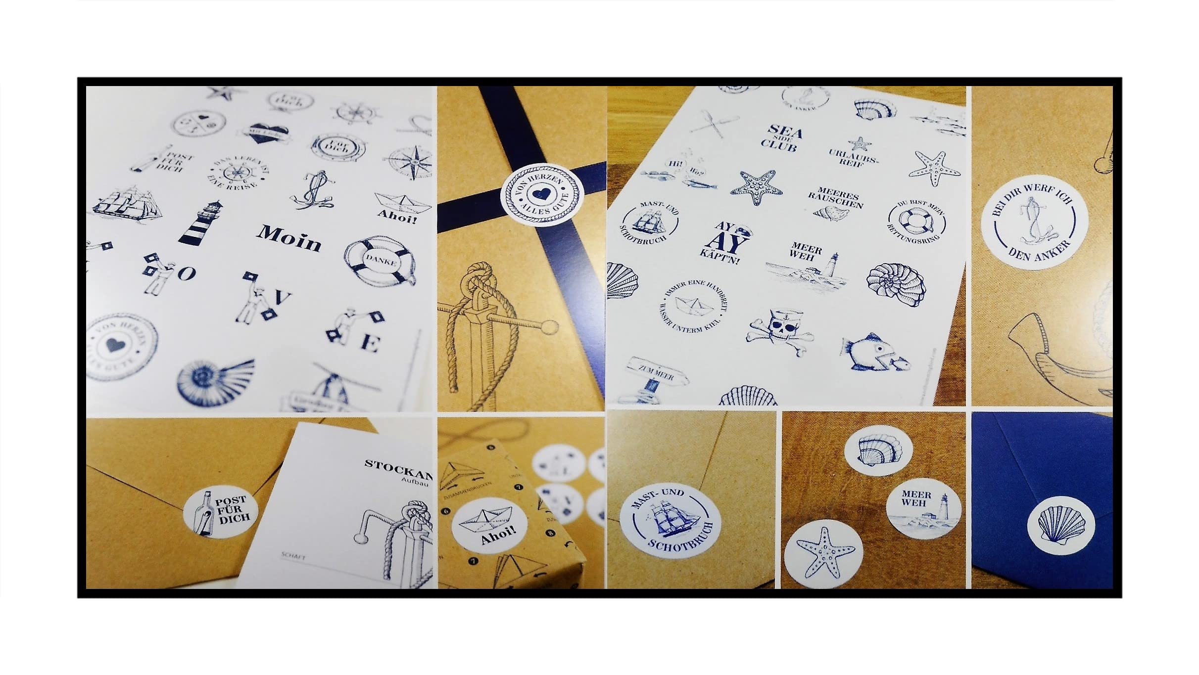 GBOW 24/26 - Juego de 48 pegatinas náuticas con diseño de barco