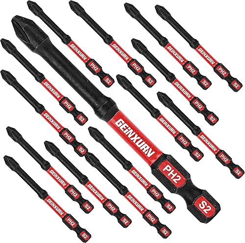 Miniatura 10 de Impact Tough #2 Phillips - Juego de puntas de destornillador de 1 pulgada, paquete de 30 puntas de destornillador PH2 a granel