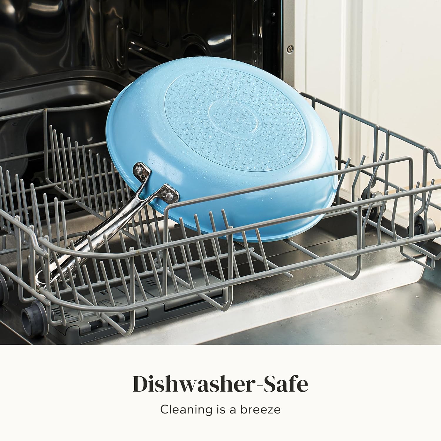 Redchef Ceramic Frying Pan Nonstick, Medium Skillet for Sautéing & Searing, Non-Toxic Cookware, Stay Cool Handle, Induction & Oven Safe Design, PTFE & PFAS & PFOA Free, Sea Salt Blue, 9.5 Inch