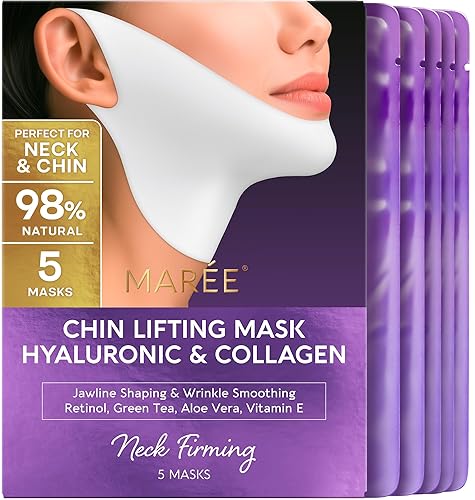 Máscara de elevación V Line de MAREE con ácido hialurónico – Máscara facial profunda de colágeno para mujeres – Máscaras faciales moldeadoras de