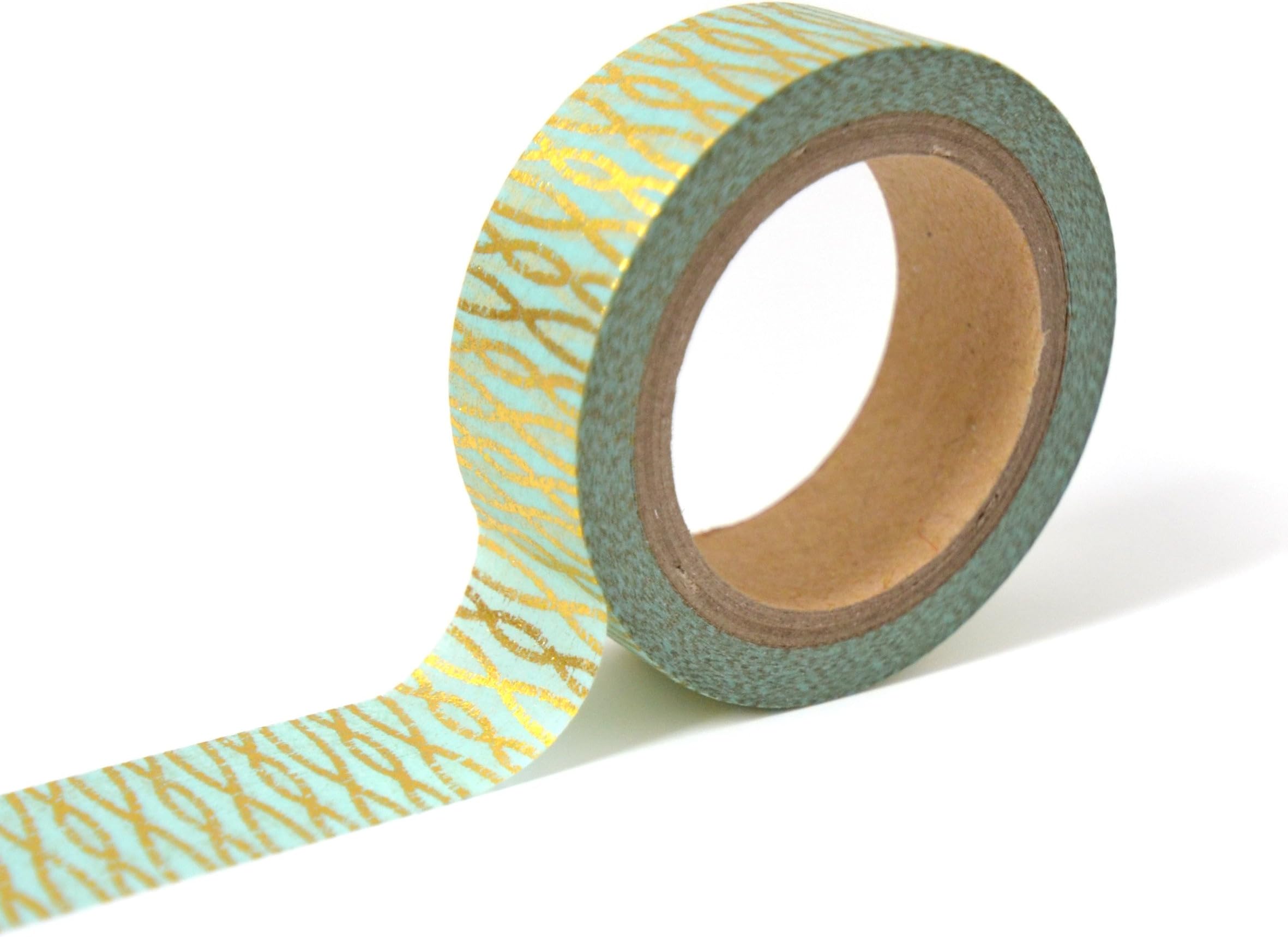 MT110 Criss-Cross Masking Washi Tape - 4 x 9 x 5cm - Gold/Blue