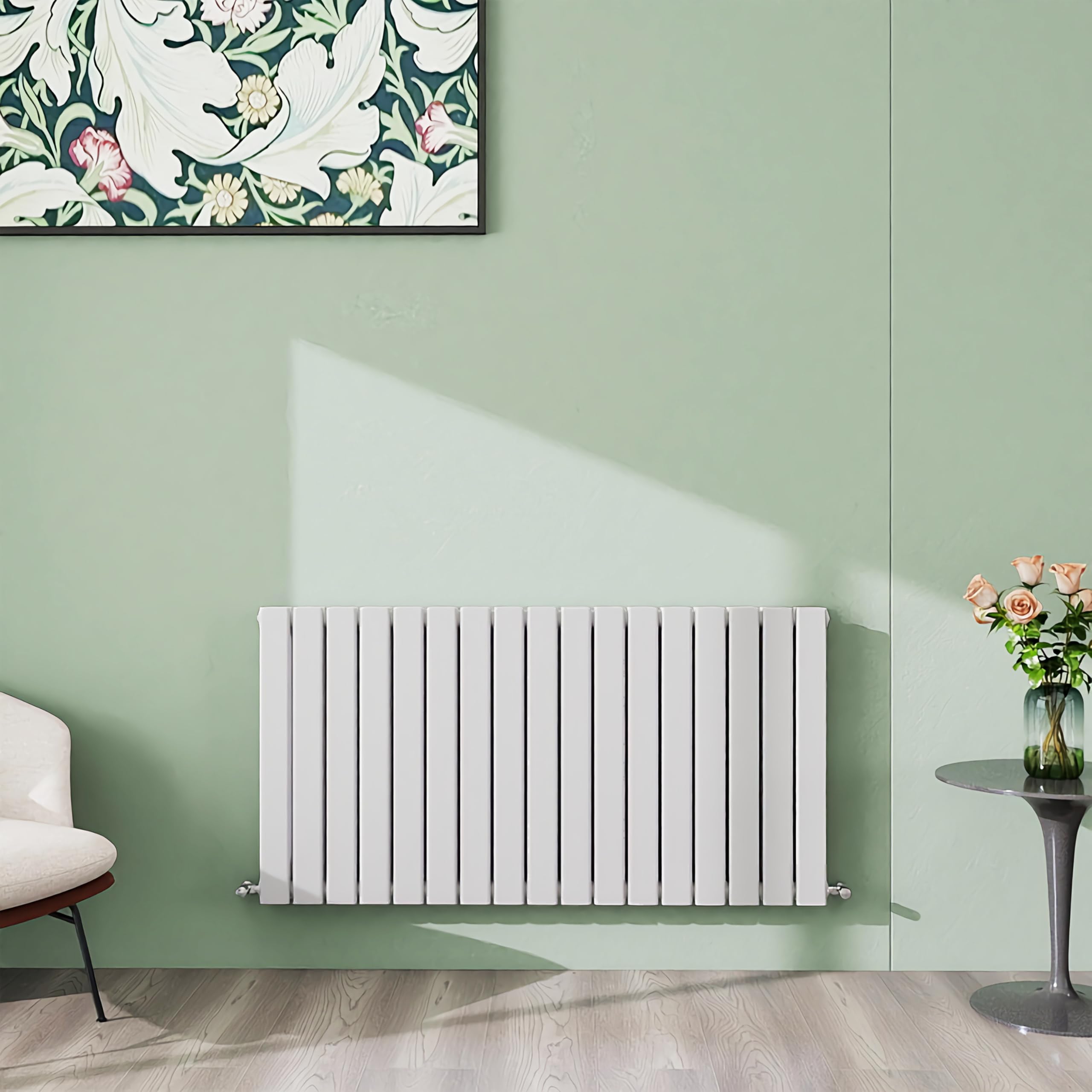 Simple Bathroom 600×1156mm White Horizontal Designer Radiator Double Panel Modern Central Heating Flat Panel Radiators