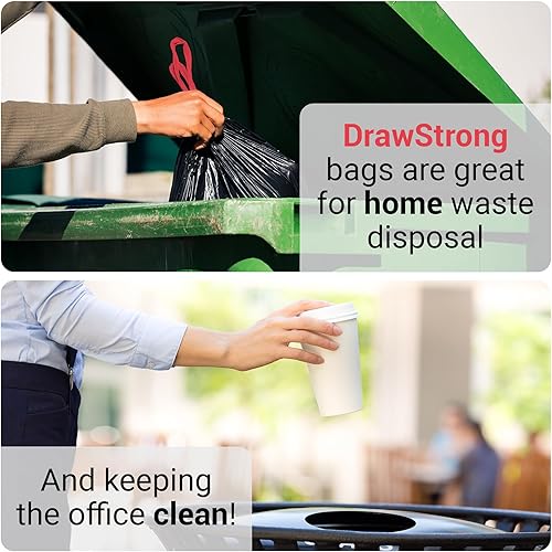 Miniatura 4 de Reli. Bolsas de basura con cordón de 30 galones, 150 unidades, color negro, bolsas de basura resistentes de 30 galones, grandes, 30 galones