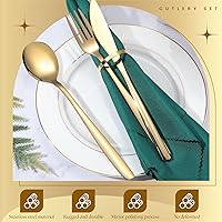 Vista 6 de 240 Pcs Gold Silverware Set for 80 - Stainless Steel Flatware Cutlery Set Include Forks, Knives & Spoons for Wedding Parties, Kitchen, Restaurant