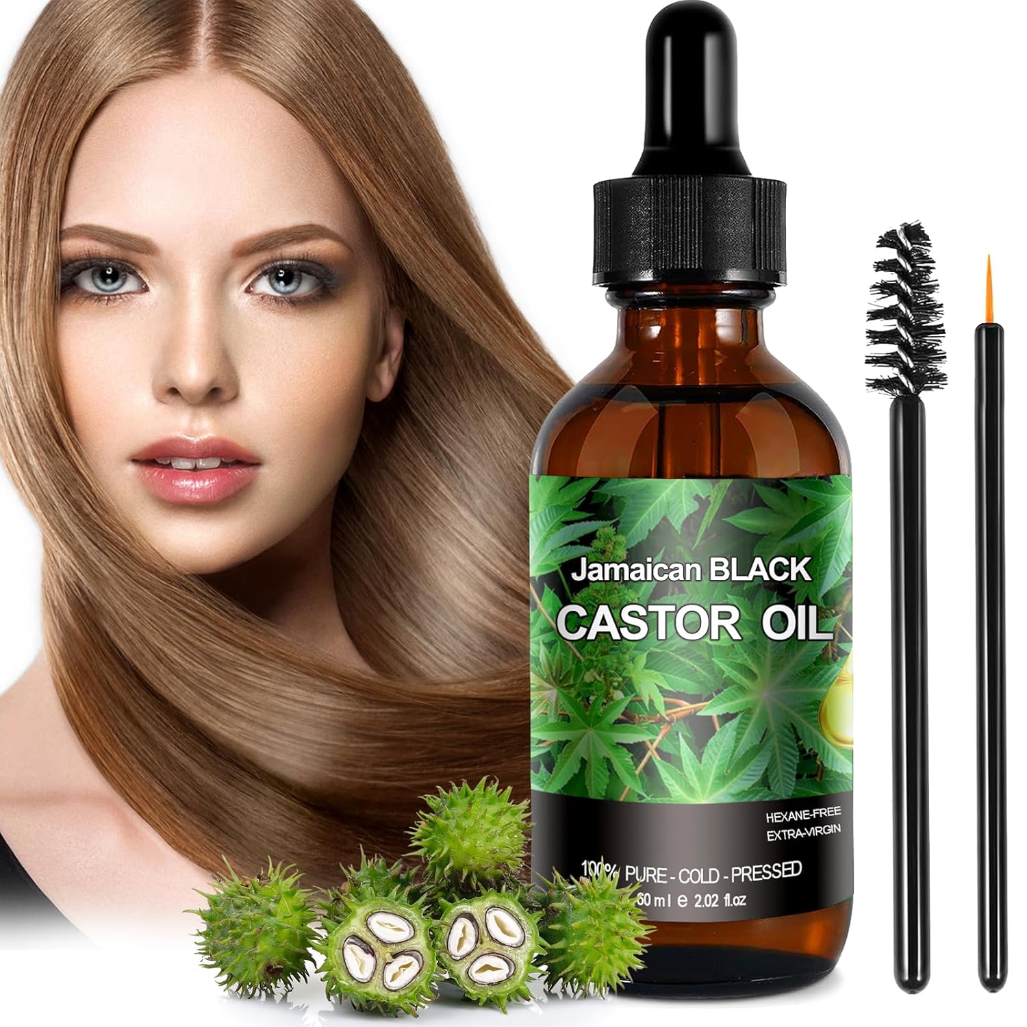 Ariuvor Jamaican Black Castor Castor Oil for Hair Growth, Body Hair Skin