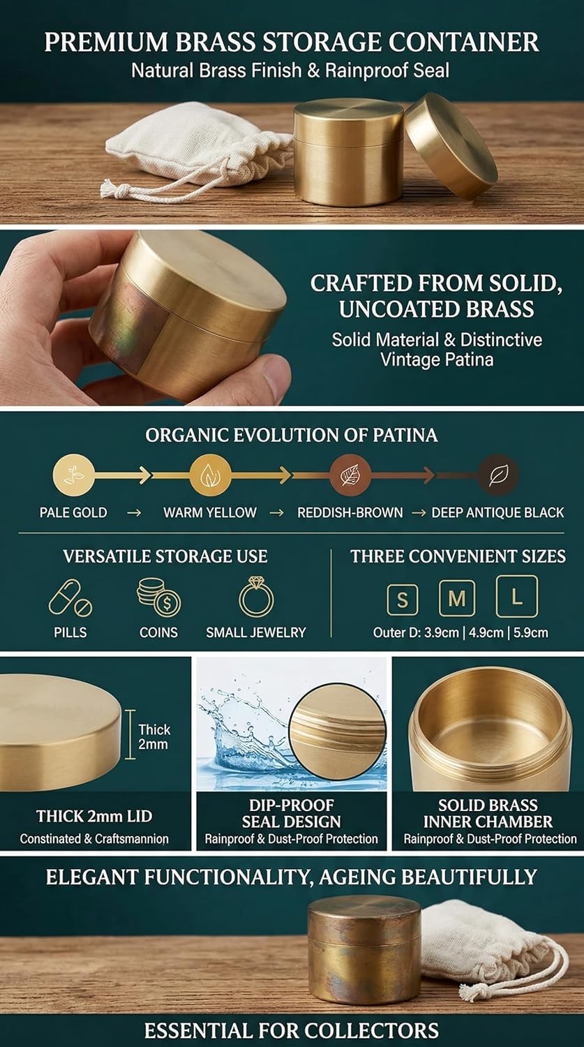 Tbest Storage Box, Waterproof Round Shape Box Metal Jewelry Sealed Container Dustproof -Proof Storage Box