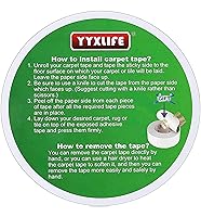 Vista 7 de YYXLIFE - Cinta adhesiva de doble cara extraíble para alfombras - Cinta adhesiva para alfombras para suelos de madera dura, cinta antideslizante