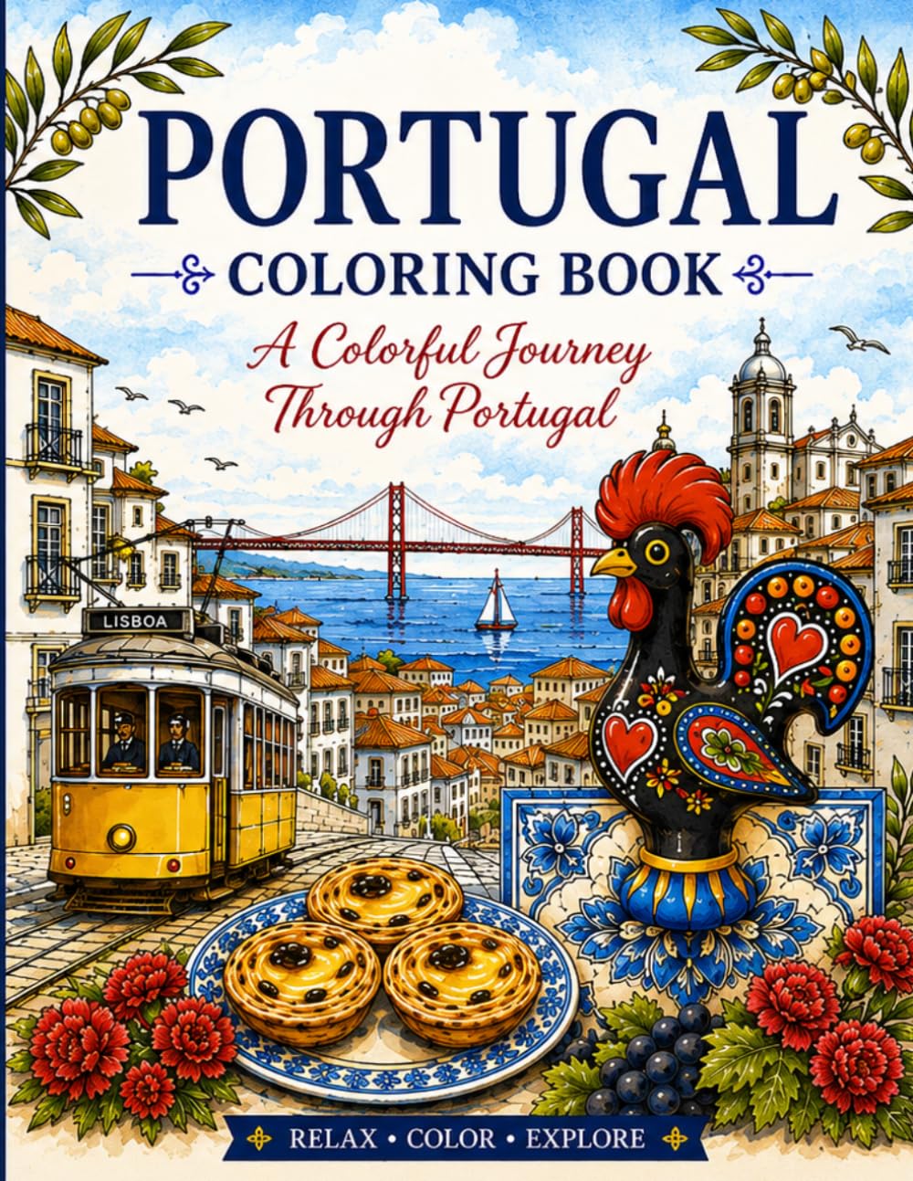 Portugal Coloring Book: A Colorful Journey Through Portugal