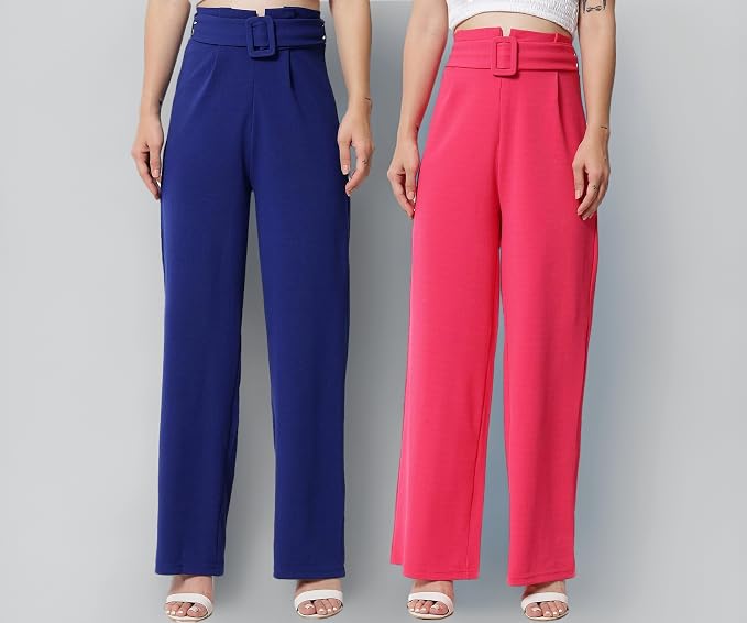 KOTTY Women High Rise Regular Casual Pants