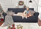 Ystyle Stretch Sofa Cover 3 Seater, Super Soft Sofa Slipcovers With Armrests, Non Slip Couch Covers For Living Room, Machine Washable Settee Covers, Sofa Protectors From Pets, Light Grey - 2