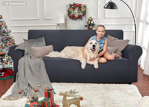 Ystyle Stretch Sofa Cover 3 Seater, Super Soft Sofa Slipcovers With Armrests, Non Slip Couch Covers For Living Room, Machine Washable Settee Covers, Sofa Protectors From Pets, Light Grey - 2