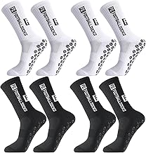 4 Pairs of Football Socks, 39-46 35-38 Football Socks Non-Slip Grip Sports Socks Non-Slip Football Socks for Men Women Children