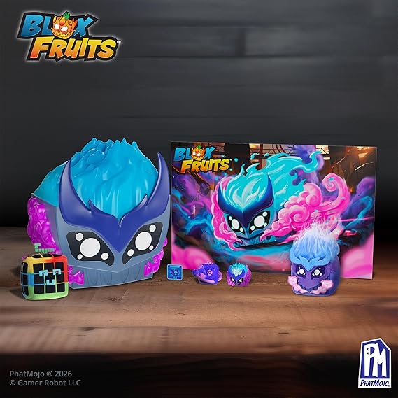 Blox Fruits - Gas Fruit Storage Case Bundle - Series 3 - Plush Toys, Minifigures, Poster - Includes DLC Code Redeemable on Roblox - Officially Licensed Collector Set by PhatMojo