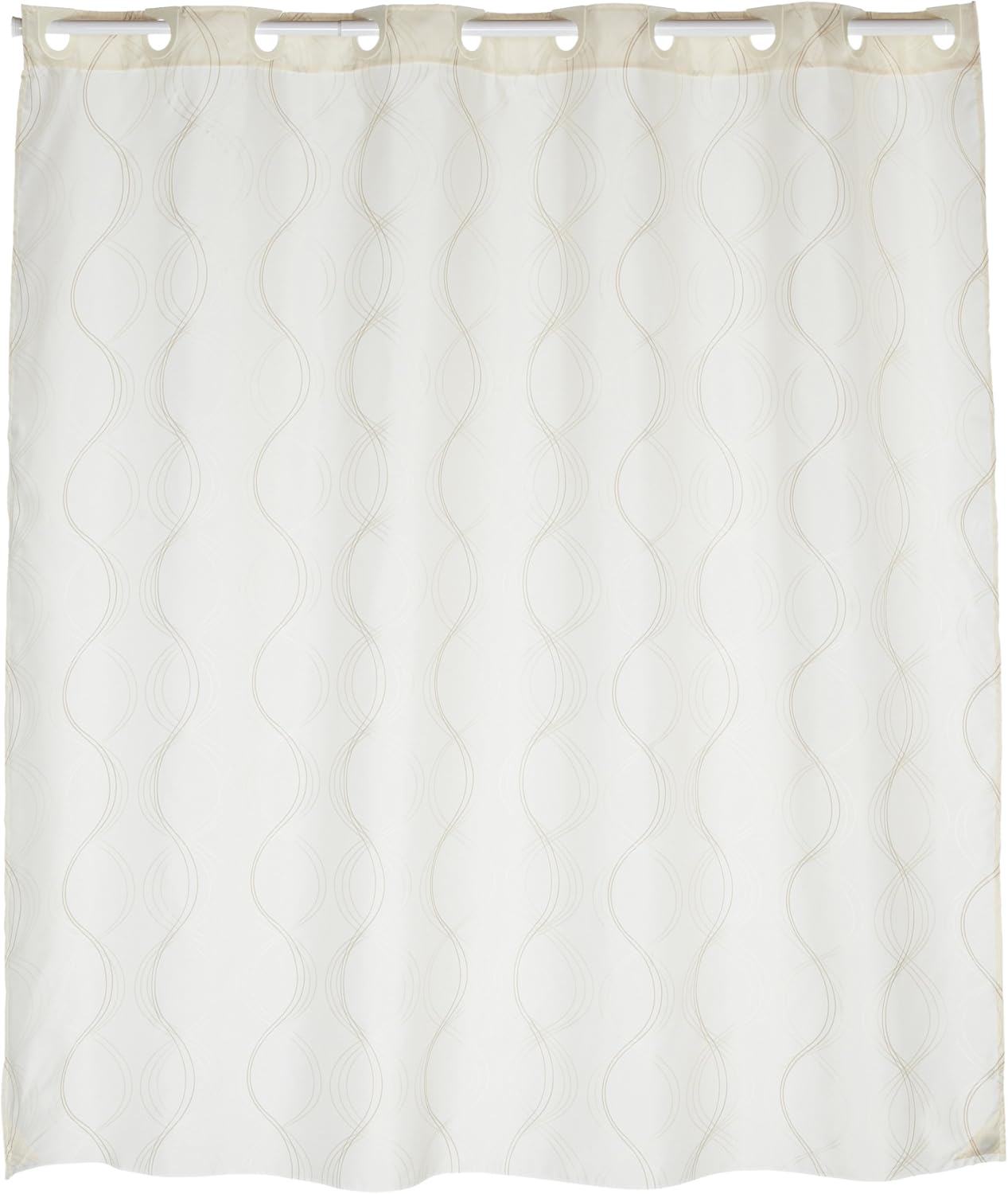 Carnation Home Fashions EZ On Fabric Shower Curtain, Brown Circles