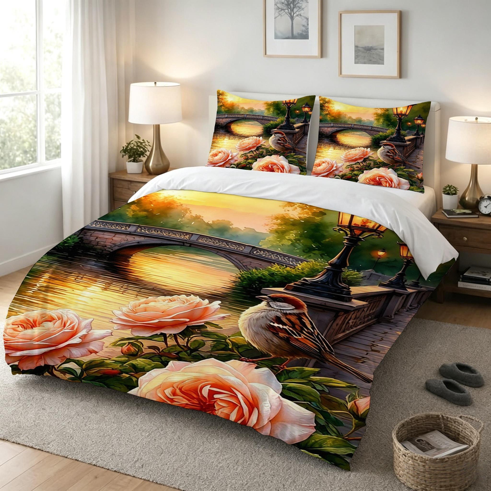 Copripiumino Matrimoniale Peonia Rosa 260x240, ZW204 | Traspiranti Durevoli Microfibra, per Tutta la Famiglia, Matrimoniale, per Tutte le Stagioni, con 2 Federe 50x80 cm