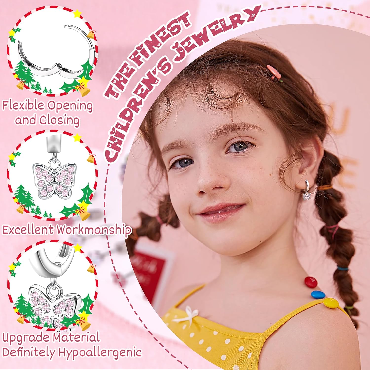 Jstyle Hypoallergenic Earrings for Girls Women Surgical Stainlee Steel Earrings for Sensitive Ears Screw Back Earrings Set Cute Hoop Earrings for Girls Kids Earrings Toddler Earrings Jewelry for Teen Girls - Image 3