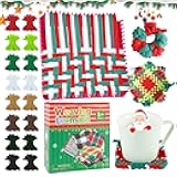 Caydo Christmas Weaving Loom Kit for Kids, Pot Holder Loom Kit for Girls 8-12, Include 448Pcs Weaving Loops(8 Colors), DIY Art and Craft Looms for Kid, Gift for Christmas & Craft-Loving Kids Age 8-12