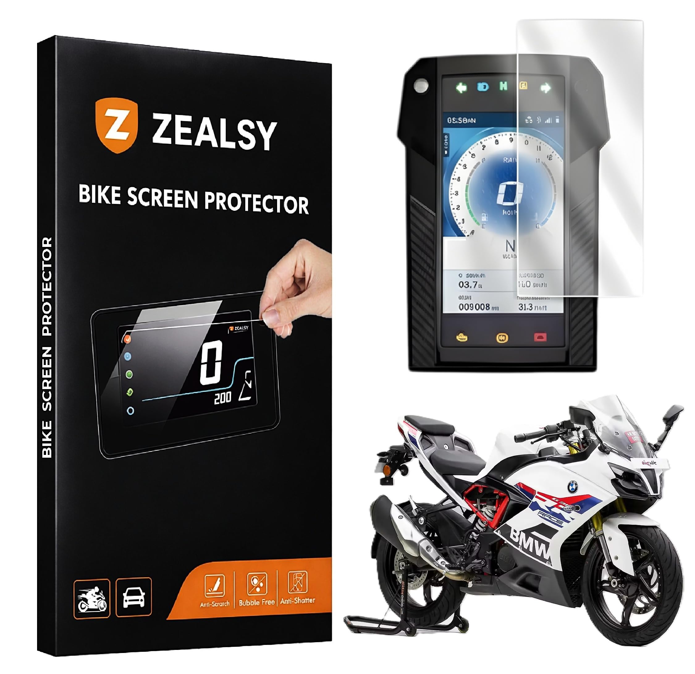 Screen Guard for BMW G 310 RR – 9H Scratch Resistant Screen Shield | Shatter-Proof, Ultra-Clear & Anti-Glare Vertical TFT Console Protector (1 Pack)-image-4