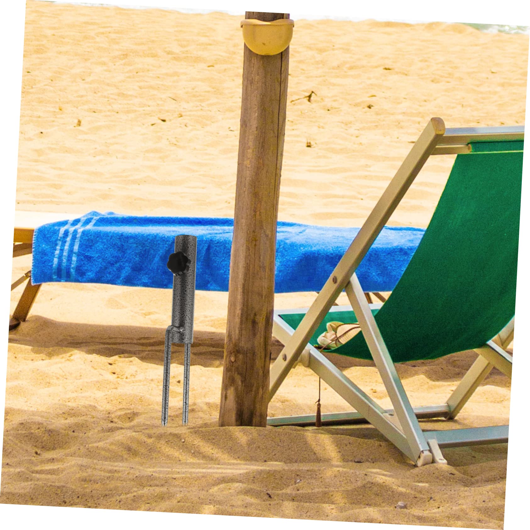 IWOWHERO 1PC Beach Umbrella Anchor Spike Heavy Duty Metal Umbrella Holder for Outdoor Use for Beach Garden Camping Easy Setup with Thumbscrew