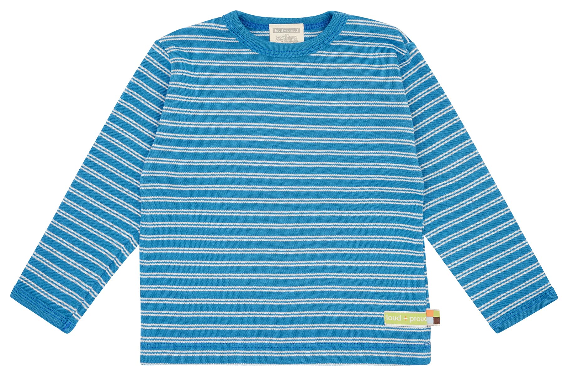loud + proud Unisex Kinder Langarm Gestreift, GOTS Zertifiziert Shirt