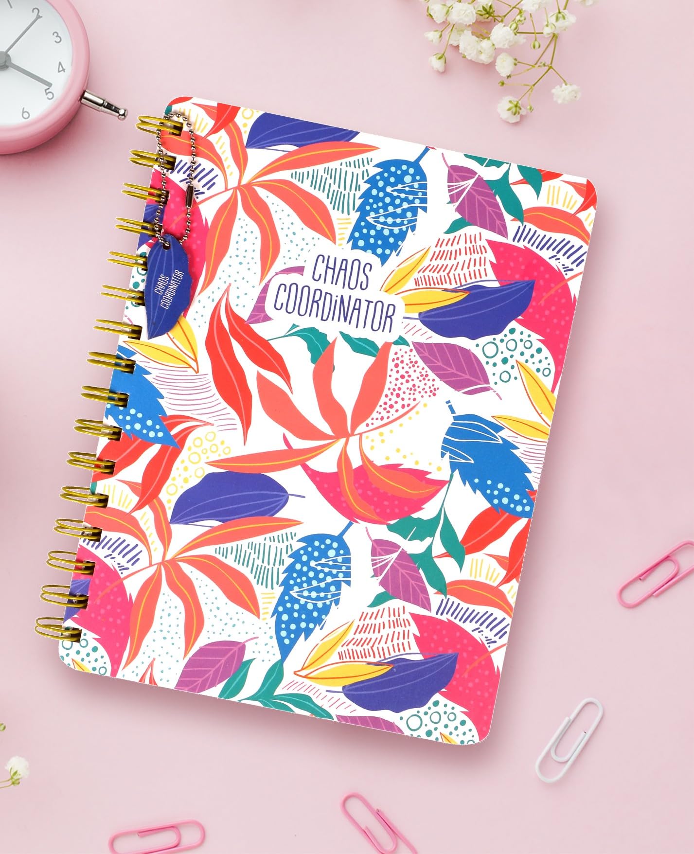 DOODLE Hard Bound Spiral Notebook Diary with Bookmark Dangler and Sticker Pages I B5 I Undated I 160 Ruled Pages I 80 GSM (Chaos Coordinator)