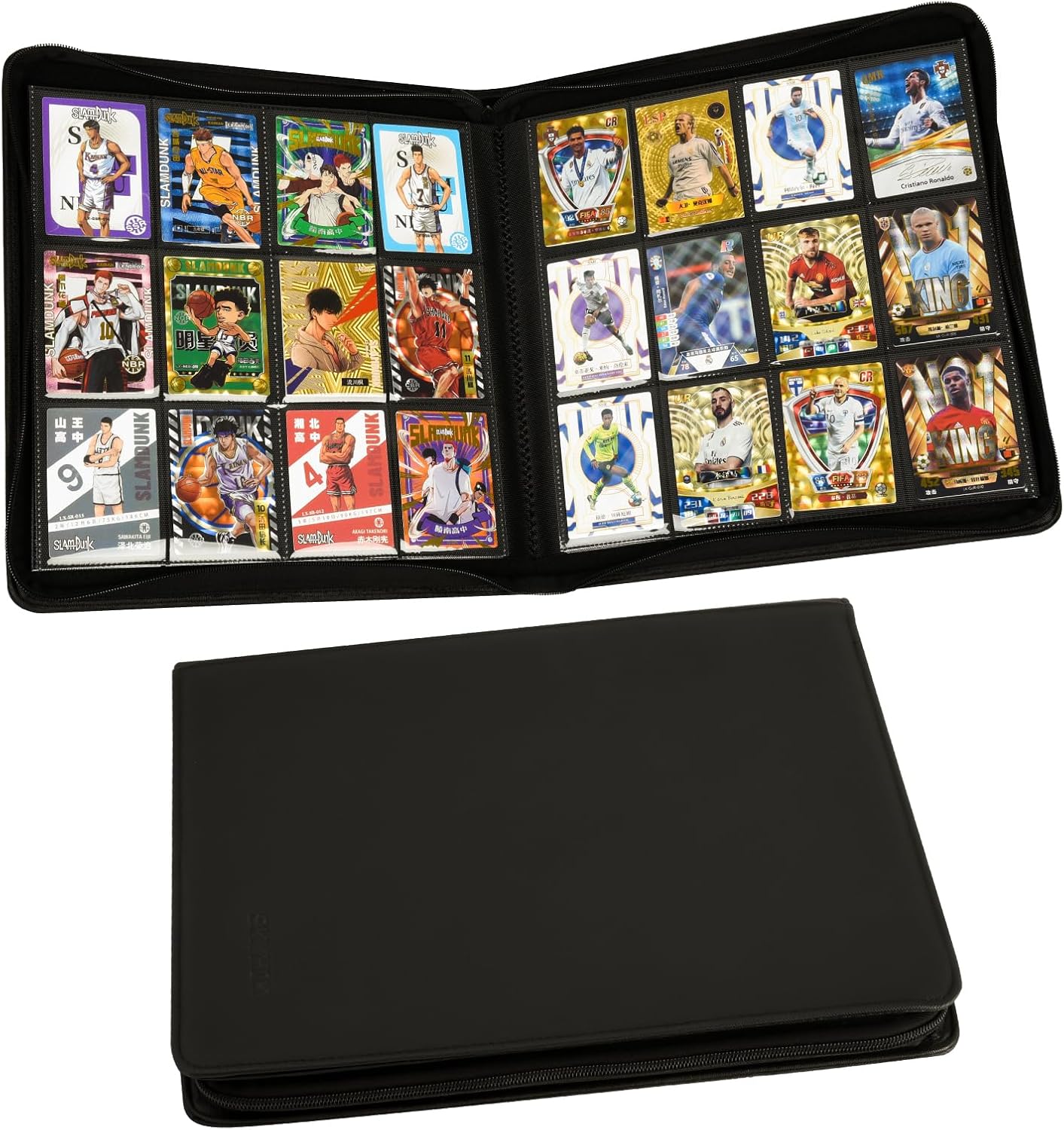 Card Binder-12 Pockets Trading Card Binder for Holding 480 Cards with 20 Two-Sided Pages，Compatible with Game Cards, Comic Trading Collectible Cards and Sports Cards– Black